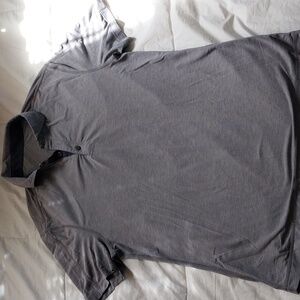 Lululemon Performance Mens Polo Shirt Gray Medium Lightweight